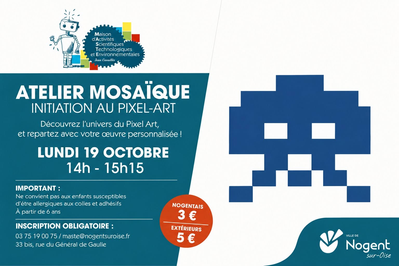 Atelier créatif | Initiation Mosaïque – Pixel Art