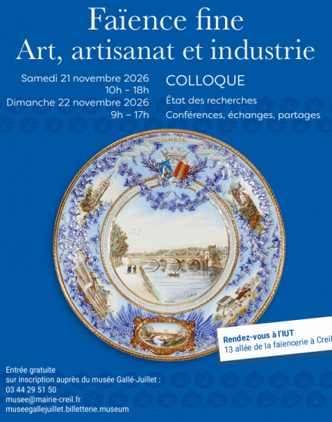 Colloque | La faïence fine de Creil : art, artisanat et industrie – état des recherches