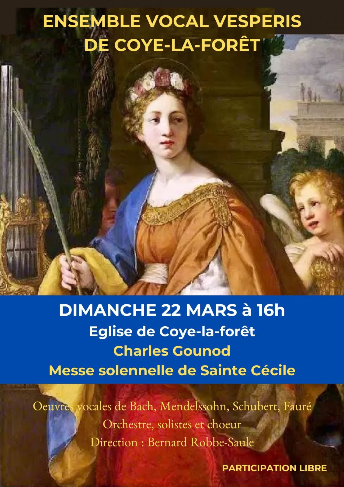 Concert « Messe solennelle de Sainte-Cécile de Gounod » par l&rsquo;ensemble vocal Vesperis de Coye-la-Forêt
