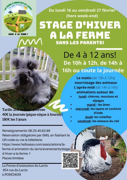 Stages d&rsquo;hiver à la ferme