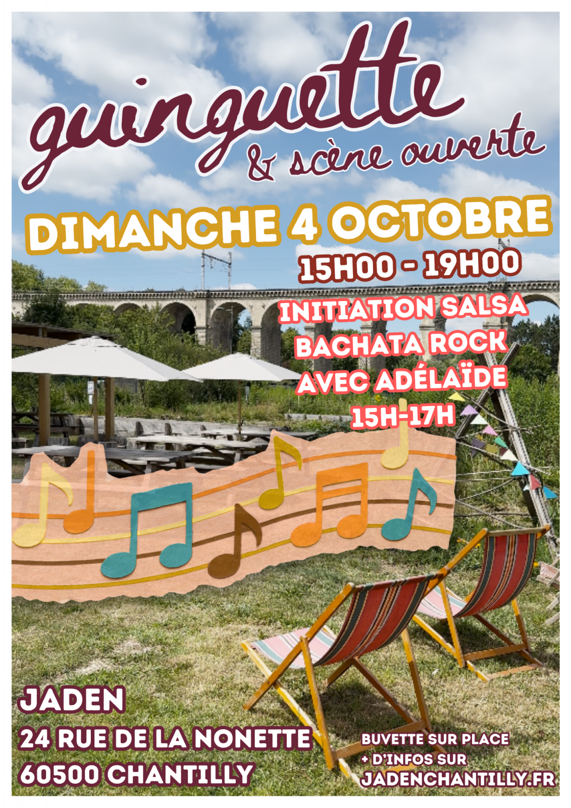 Loisir – Guinguette et Scène ouverte à JADEN à Chantilly