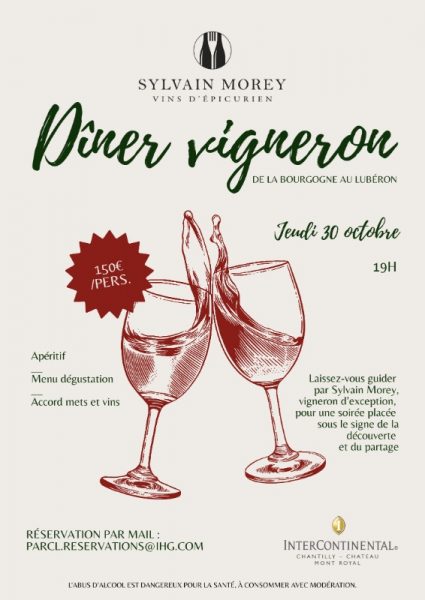 ANNULÉ – Dîner vigneron à l’InterContinental Chantilly