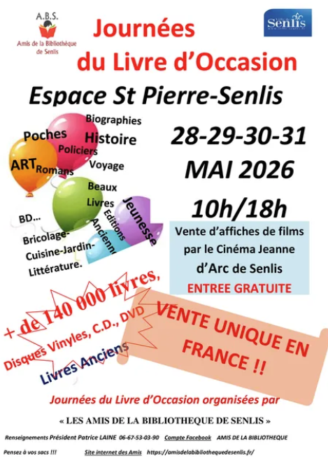 Journées du livre d&rsquo;occasion à Senlis