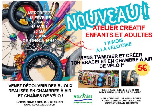 Atelier créatif autour de la chambre à air de vélo !