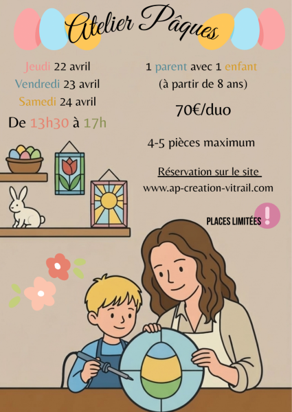 Atelier Duo enfant-parent – Découverte du vitrail