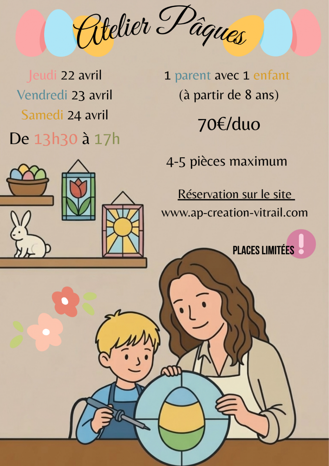 Atelier Duo enfant-parent – Découverte du vitrail